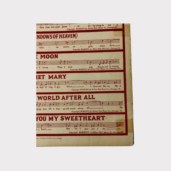 1926 Where The Red Roses Grow Lillian Dawson Henry Akst Vintage Sheet Music Weil - Picture 6 of 12